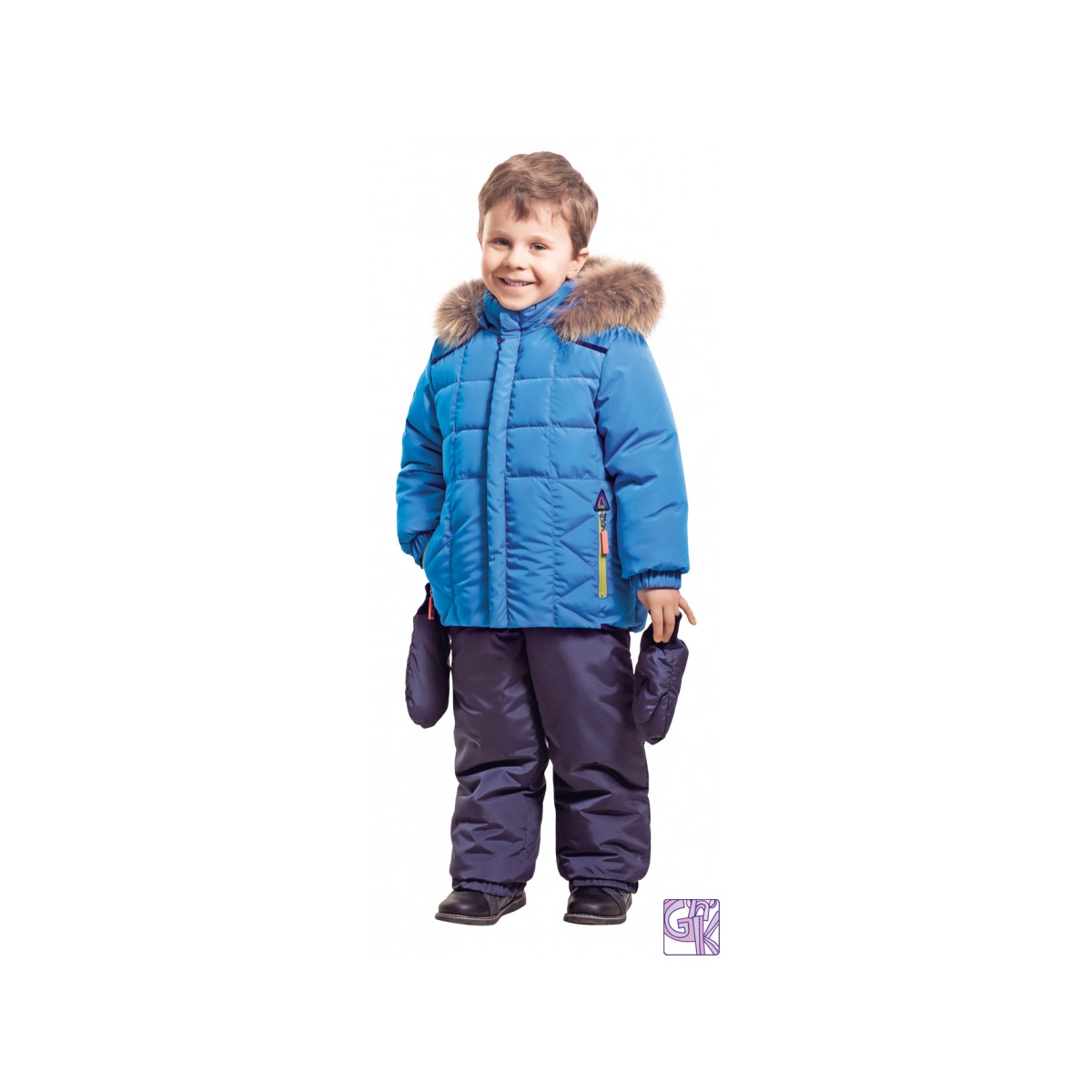 Комплект зимний для мальчика с варежками