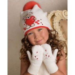 Комплект шапка+шарф+варежки для девочки