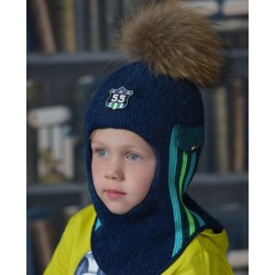 Шлем детский вязаный на утеплителе ISOSOFT
