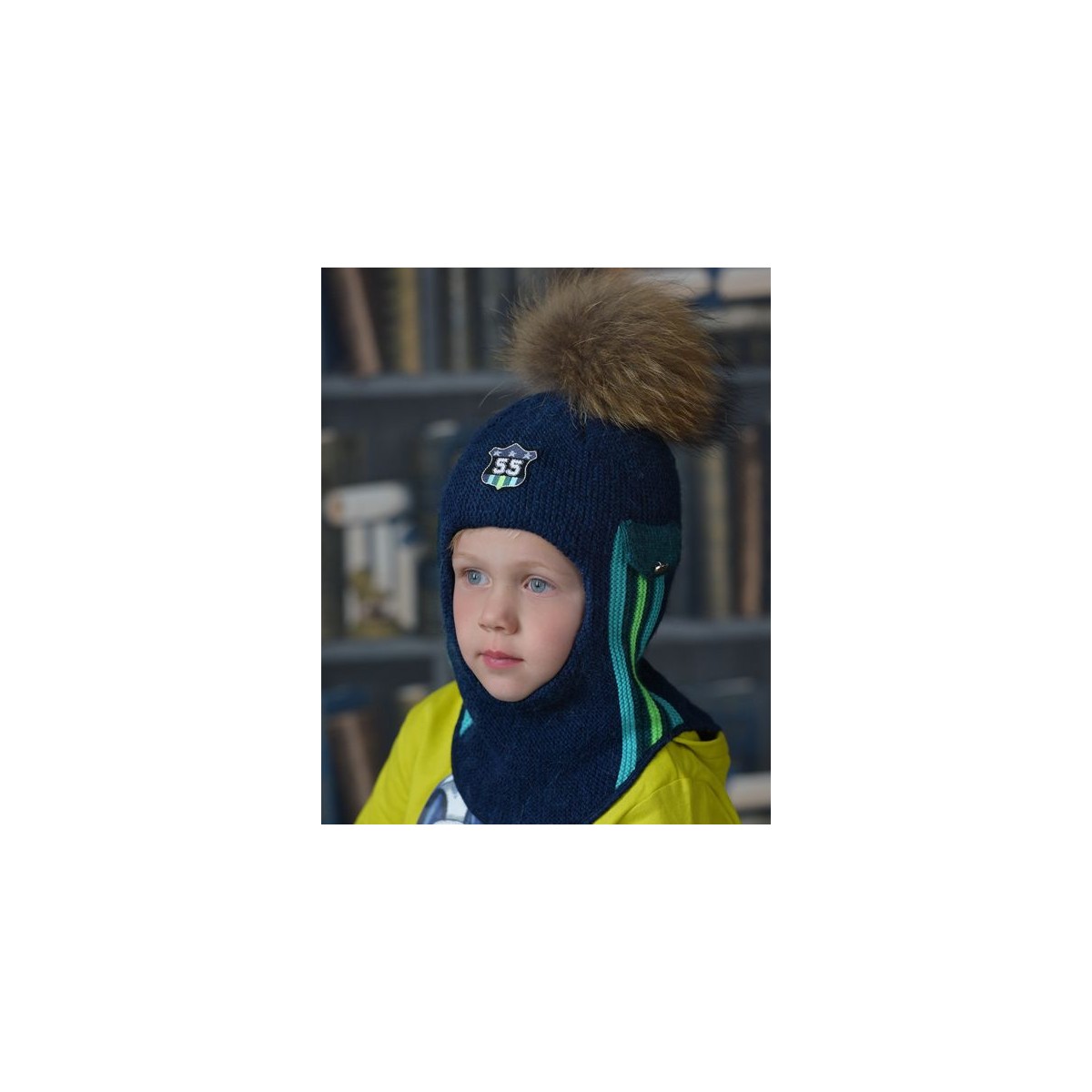 Шлем детский вязаный на утеплителе ISOSOFT