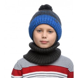 Комплект шапка+снуд для мальчика на утеплителе